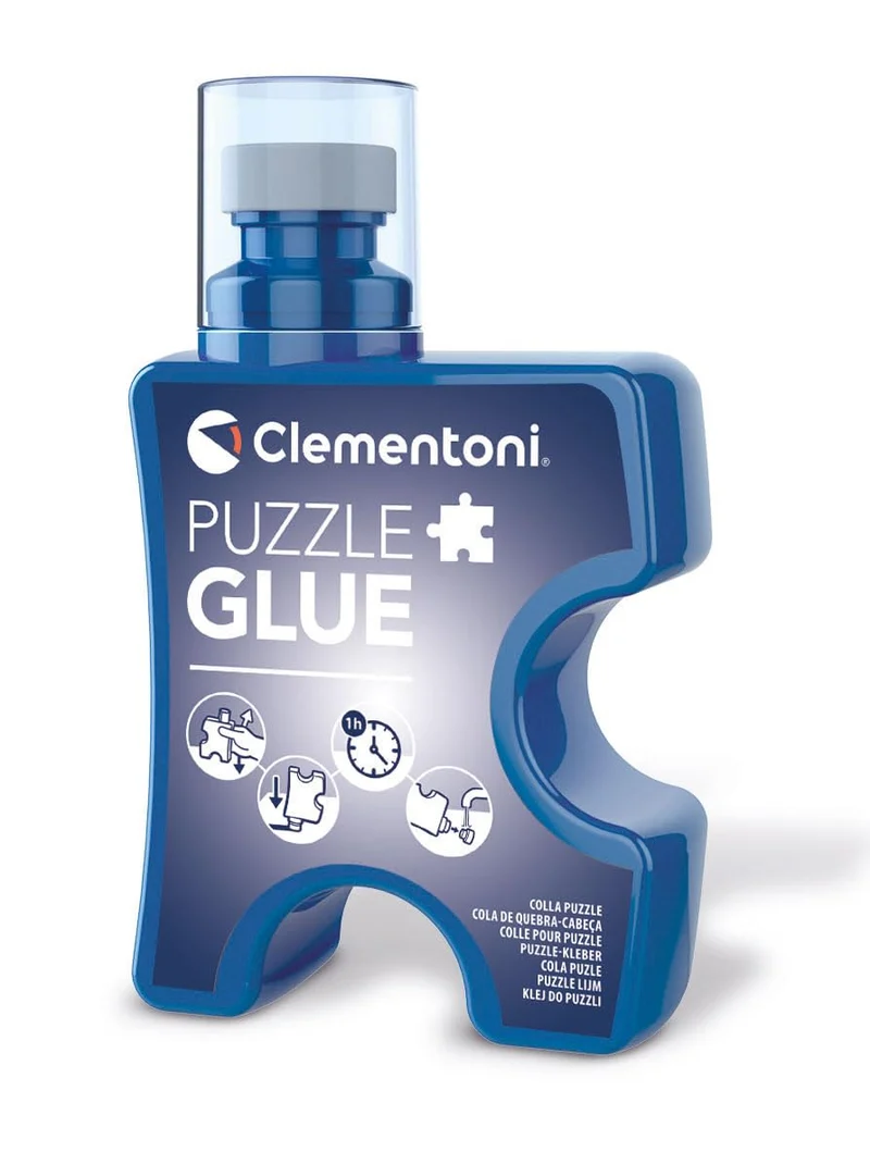 Clementoni - Colla per Puzzle Liquida, 1 Barattolo di Colla 200ml, Utile ad Incorniciare Puzzle con Applicatore in Spugna, Asciugatura Rapida, Accessori Puzzle Adulti e Bambini, Made in Italy, 37044