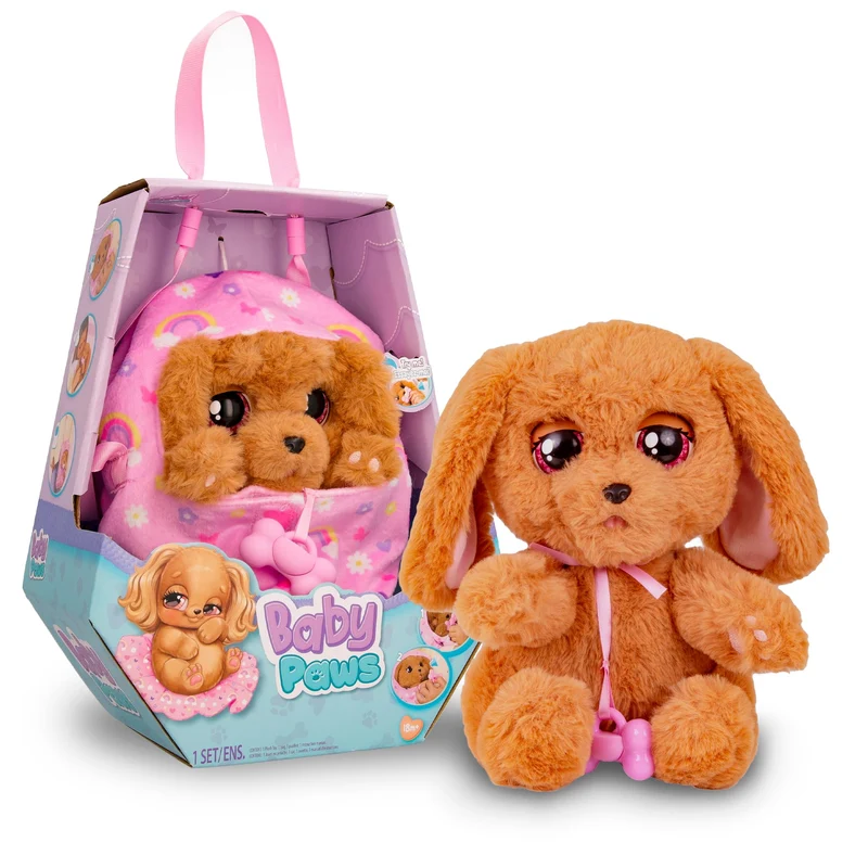 Baby Paws Cocker, Peluche Interattivo con Suoni, Apre e Chiude gli Occhi ed Include Borsetta, Copertina, Giocattolo Bambine e Bambini +3 Anni