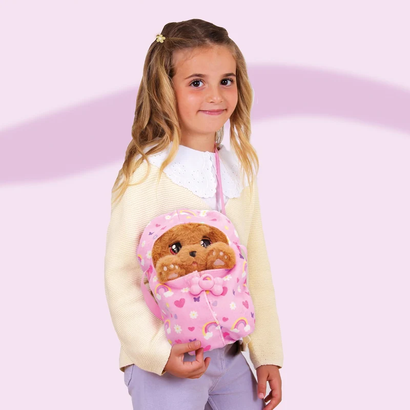Baby Paws Cocker, Peluche Interattivo con Suoni, Apre e Chiude gli Occhi ed Include Borsetta, Copertina, Giocattolo Bambine e Bambini +3 Anni