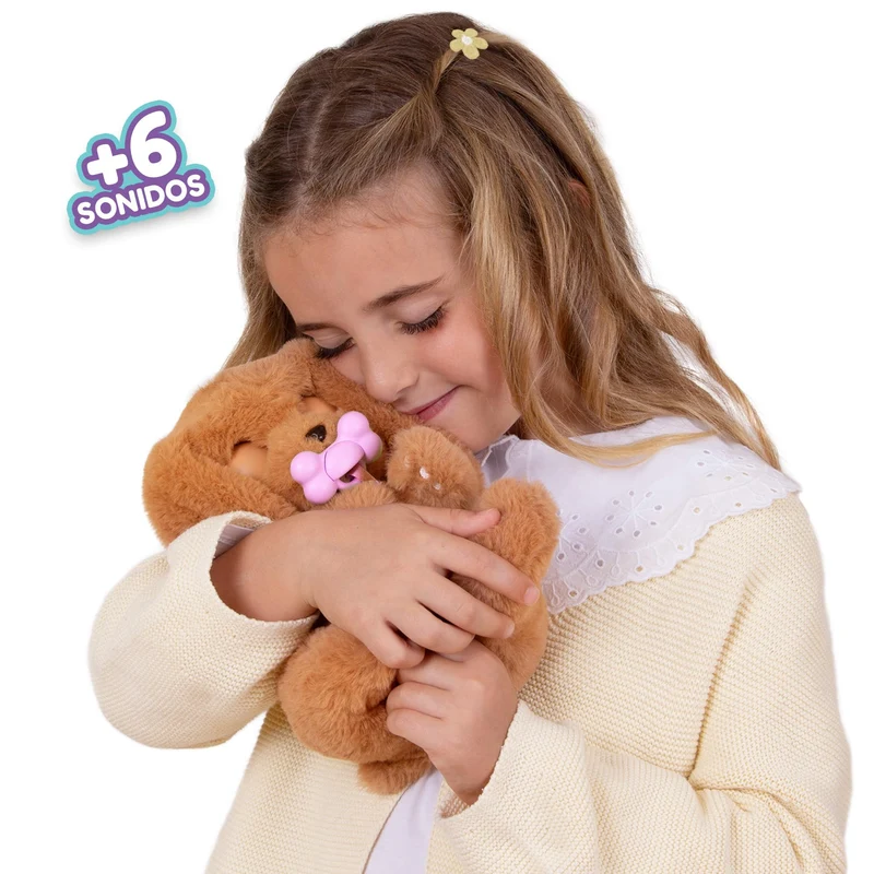 Baby Paws Cocker, Peluche Interattivo con Suoni, Apre e Chiude gli Occhi ed Include Borsetta, Copertina, Giocattolo Bambine e Bambini +3 Anni