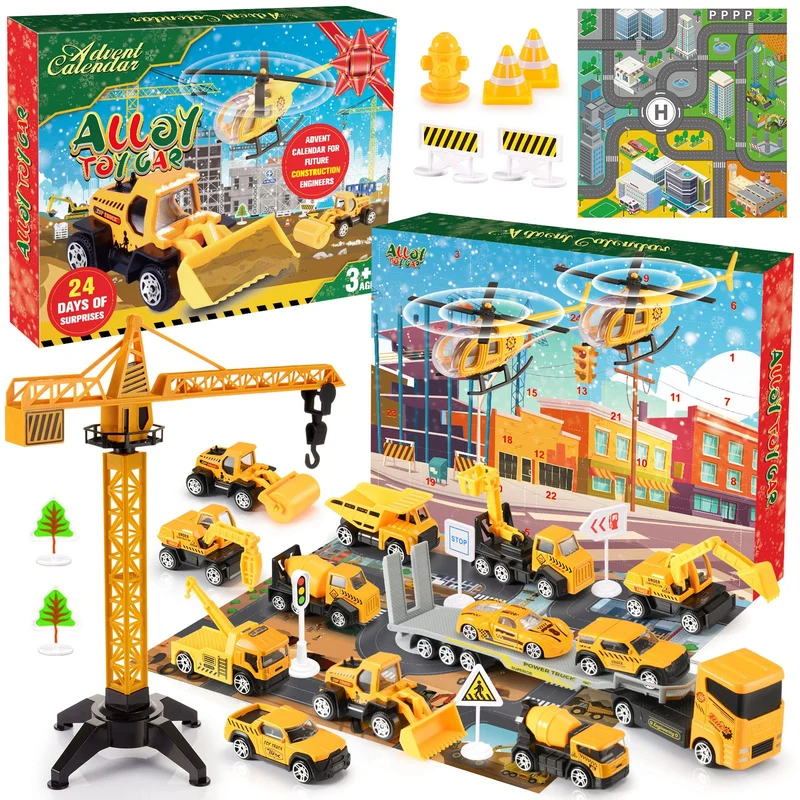 EUCOCO Calendario Avvento Macchinine 2024, Regalo Bambino 2 3 4 5 6 Anni Macchinine per Bambini 2-6 Anni Giocattoli Bambino 2-6 Anni Calendario Dell'avvento 2024 Cars Macchinine Regalo Bambina 2-6