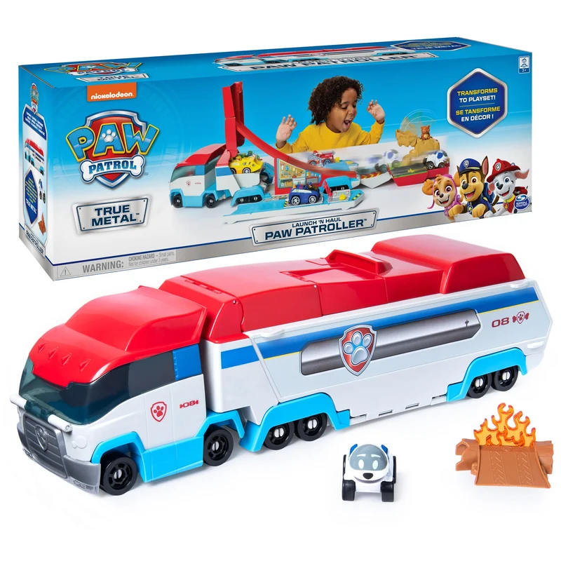 Paw Patrol, Veicolo Paw Patroller Trasformabile 2 in 1 per Veicoli Die-Cast, dai 3 Anni