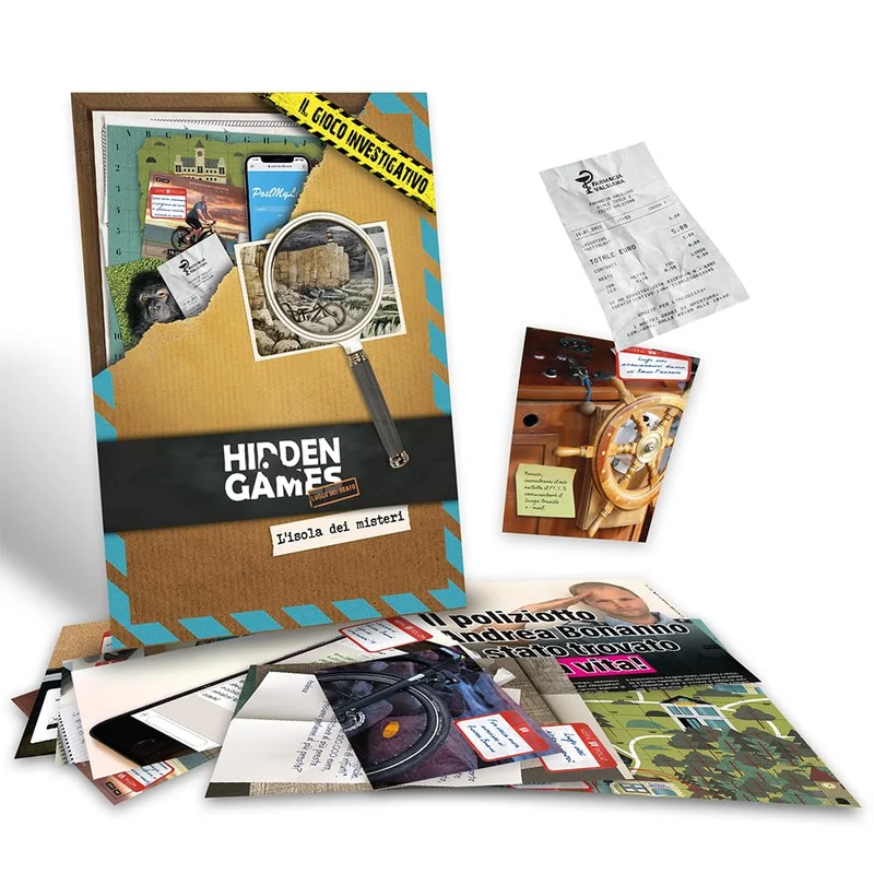 Hidden Games Luogo del Reato - L'isola dei misteri - Italiana - gioco realistico Della Scena del crimine, gioco emozionante del Detective, gioco Della Stanza di fuga