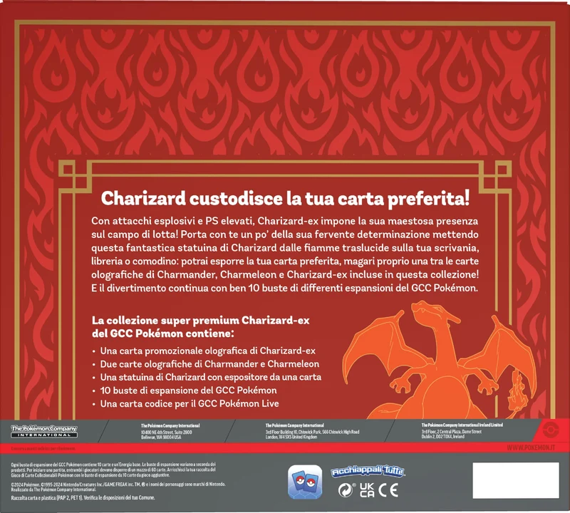 GCC Pokémon: collezione super premium Charizard-ex (tre carte promozionali olografiche, una statuina con espositore da una carta e 10 buste di espansione)