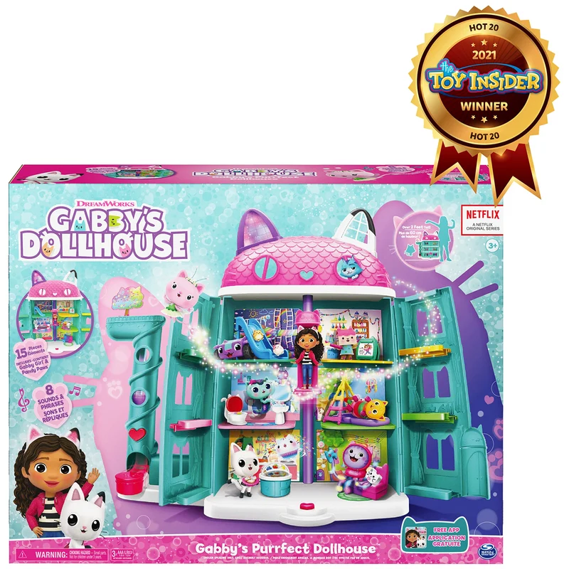 Gabby's Dollhouse, Playset casa delle bambole di Gabby, set con luci e suoni, giochi per bambini dai 3 anni in su