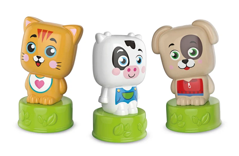 Clementoni Soft Clemmy - Sweet Animals, Play Set Bambini 6-36 Mesi, con 6 Mattoncini per Costruzioni e 3 Personaggi, Gioco Prima Infanzia Made in Italy, per Stimolare i Sensi dei più Piccoli, 17849