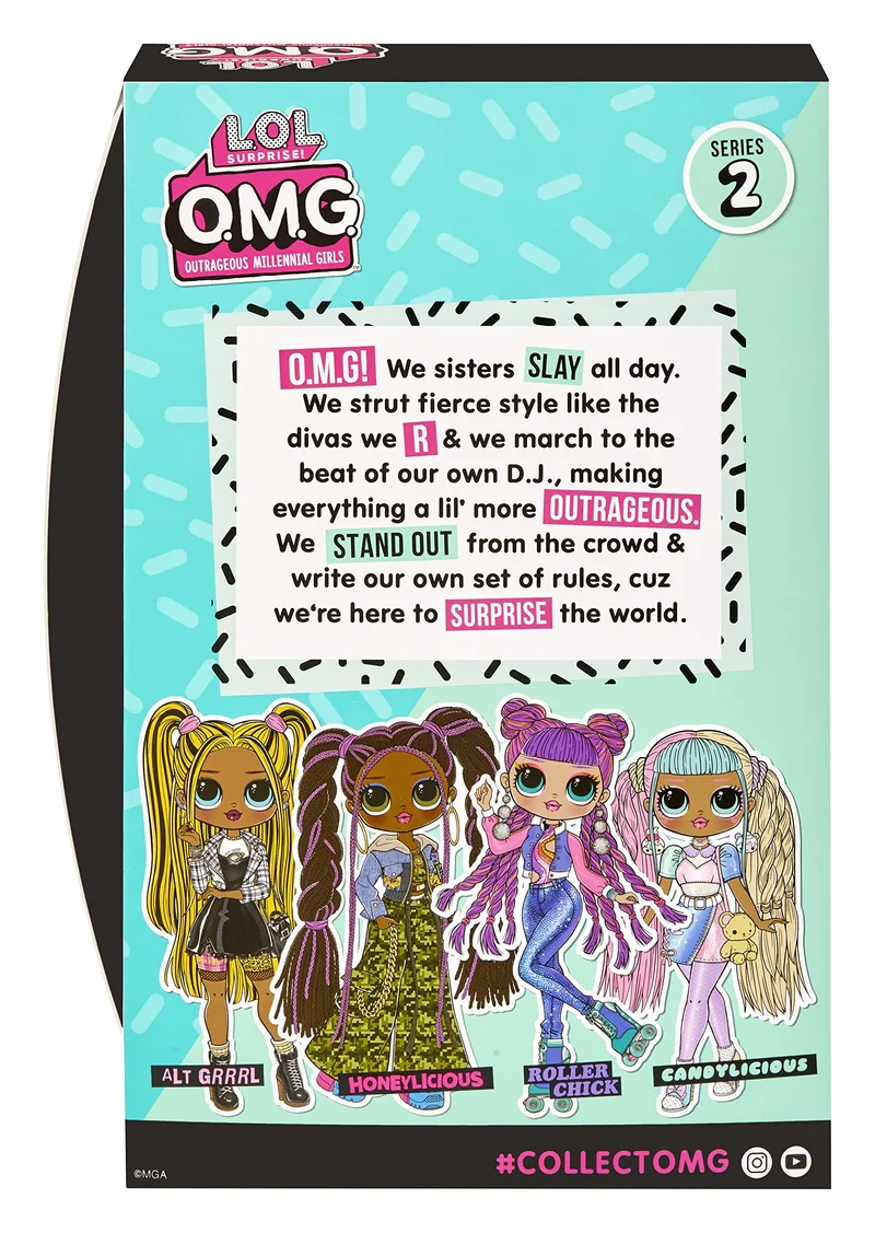 L.O.L. Surprise! OMG House of Surprises Bambola alla Moda Serie 2, CANDYLICIOUS, Include accessori e supporto per la bambola, Da collezione, Età: 4+ anni, 586111