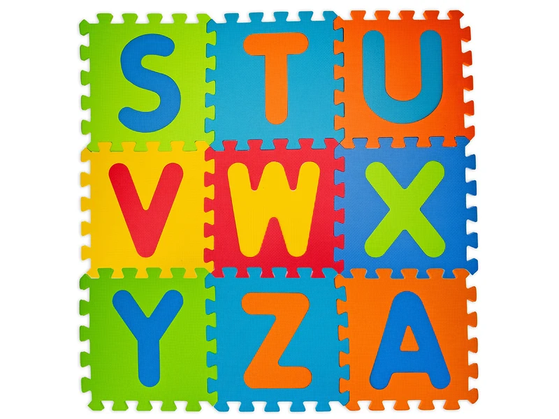 Teorema- Tappeto Puzzle per Bambini, Componibile (9 Pezzi), in Morbida Gomma Eva Antiscivolo e Pieghevole, con Lettere, Multicolore, 32X32 cm, 72464