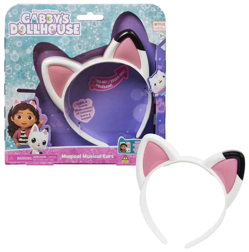 Gabby's Dollhouse, le magiche orecchiette di Gabby, role play di Gabby, per bambini dai 3 anni in su, con luci e suoni