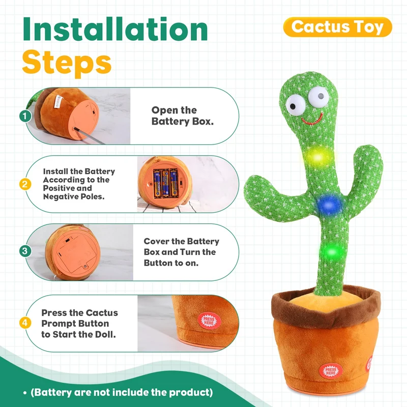 Giocattoli Bambino Cactus Ballerino Ripete Balla Parlante Danzante Funny Talking Che Ripete Quello Che Dici Peluche Cactus Parlante Interattivo Bambina Ragazzo Natalizi Per Bambini Con 120 Canzoni