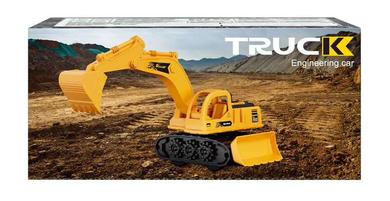 GizmoVine Escavatore Giocattolo, Ruspa, 2 in 1 Camion a Frizione Modellini con Bulldozer, Parti Resistenti e Flessibili, Spiaggia Macchinine per Bambini 2 3 4 5 Anni, Regalo di Compleanno