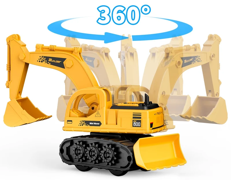 GizmoVine Escavatore Giocattolo, Ruspa, 2 in 1 Camion a Frizione Modellini con Bulldozer, Parti Resistenti e Flessibili, Spiaggia Macchinine per Bambini 2 3 4 5 Anni, Regalo di Compleanno