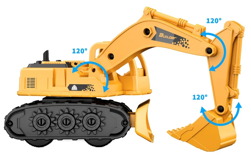 GizmoVine Escavatore Giocattolo, Ruspa, 2 in 1 Camion a Frizione Modellini con Bulldozer, Parti Resistenti e Flessibili, Spiaggia Macchinine per Bambini 2 3 4 5 Anni, Regalo di Compleanno