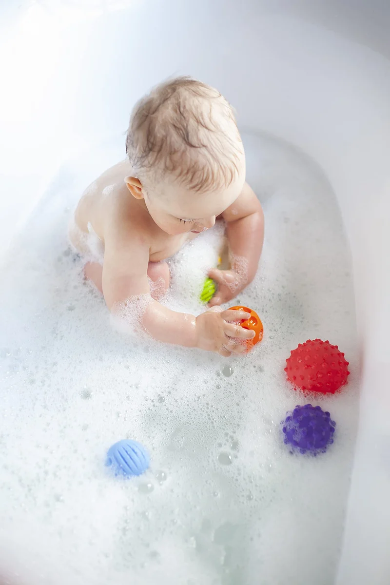 FANCY FancyBaby 6 palline sensoriali per neonati, Giochi educativi in aqua, Palla morbida, Idea regalo