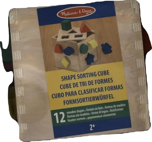 Melissa & Doug Cubo Incastri con Forme Geometriche, legno, Giochi bambini 2 anni Montessori, Regalo Giocattoli 3 - 4 anni
