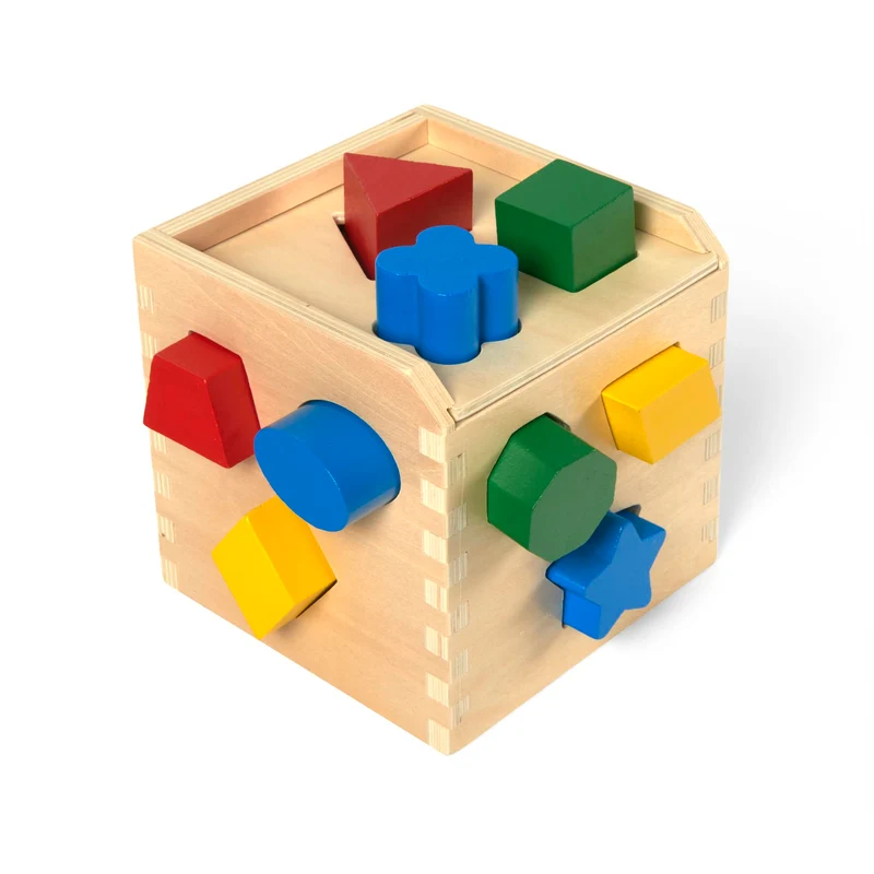 Melissa & Doug Cubo Incastri con Forme Geometriche, legno, Giochi bambini 2 anni Montessori, Regalo Giocattoli 3 - 4 anni