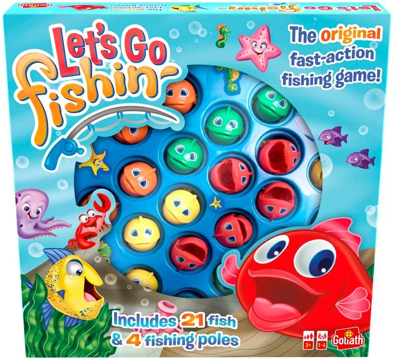 Goliath Let's Go Fishin', Gioco Orginale della Pesca, dai 3 Anni, Gioco d'Azione con Pesci e Canna da Pesca, Giochi per Bambini da Regalare