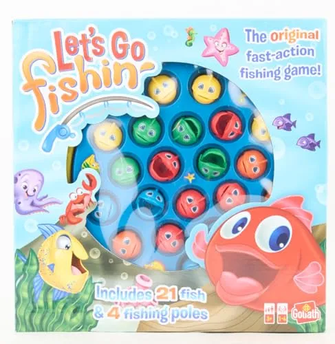 Goliath Let's Go Fishin', Gioco Orginale della Pesca, dai 3 Anni, Gioco d'Azione con Pesci e Canna da Pesca, Giochi per Bambini da Regalare