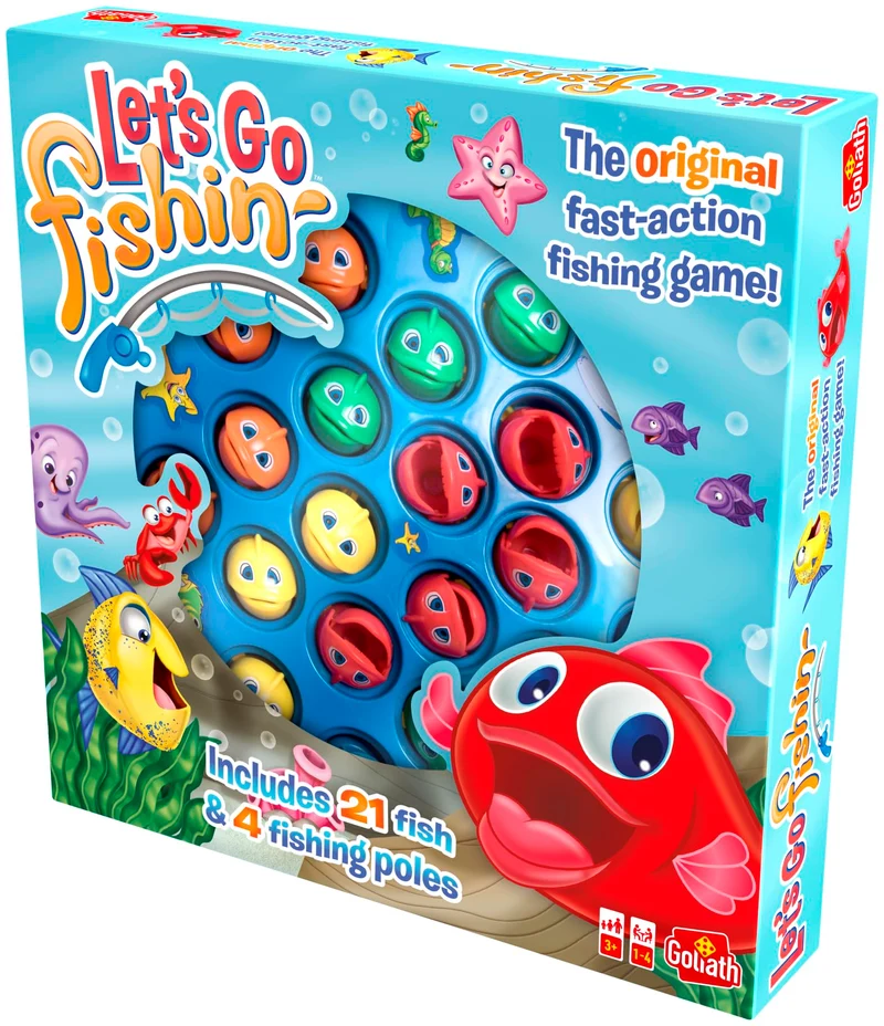Goliath Let's Go Fishin', Gioco Orginale della Pesca, dai 3 Anni, Gioco d'Azione con Pesci e Canna da Pesca, Giochi per Bambini da Regalare