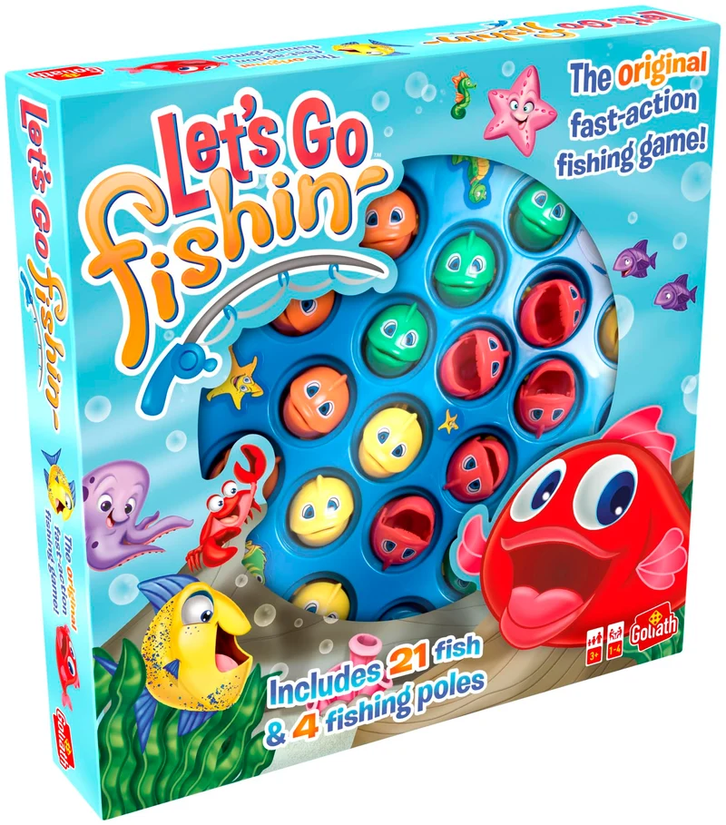 Goliath Let's Go Fishin', Gioco Orginale della Pesca, dai 3 Anni, Gioco d'Azione con Pesci e Canna da Pesca, Giochi per Bambini da Regalare