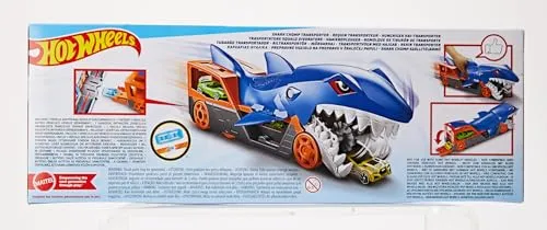 Hot Wheels -PlaySet Trasportatore Squalo Divoratore con Macchinina, Giocattolo per Bambini 4+ Anni, GVG36