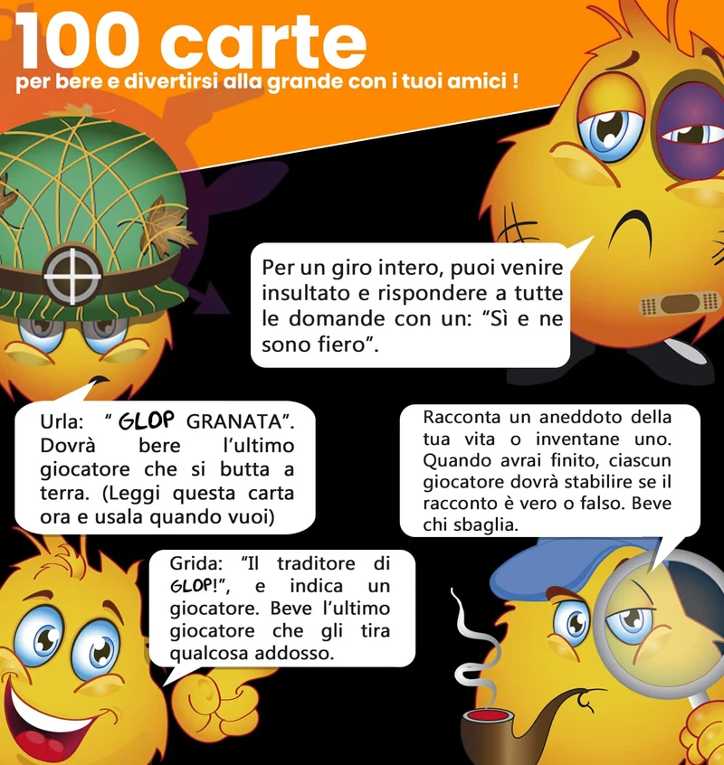 GLOP Game - Giochi da Tavolo Adulti Alcolici di Carte per Bere - Drinking Game - Regali Simpatici e Divertenti - Idee Regalo per Lei e Lui, per Natale, Amica, Amiche