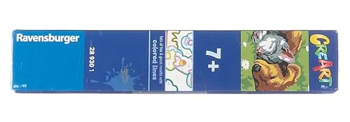 Ravensburger - CreArt Serie E, Cane e Gatto Dolce Sonno, Dipingere con i Numeri, Kit Pittura Bambini, Tema Animali, Cornice Inclusa, Gioco Educativo, Idea Regalo Bambini 7+ Anni, 22x16cm