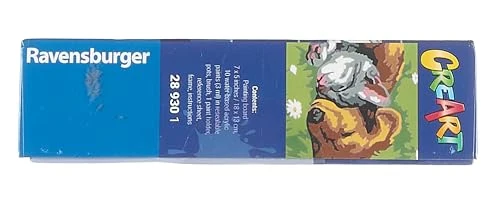 Ravensburger - CreArt Serie E, Cane e Gatto Dolce Sonno, Dipingere con i Numeri, Kit Pittura Bambini, Tema Animali, Cornice Inclusa, Gioco Educativo, Idea Regalo Bambini 7+ Anni, 22x16cm