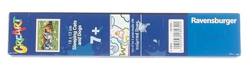 Ravensburger - CreArt Serie E, Cane e Gatto Dolce Sonno, Dipingere con i Numeri, Kit Pittura Bambini, Tema Animali, Cornice Inclusa, Gioco Educativo, Idea Regalo Bambini 7+ Anni, 22x16cm