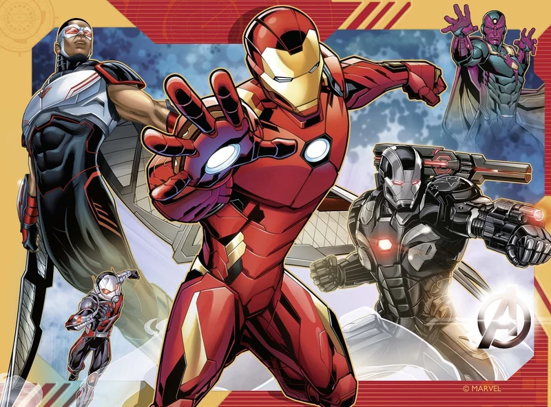 Ravensburger - Puzzle Avengers A, Collezione 4 in a Box, Idea Regalo per Bambini 3+ Anni, Gioco Educativo e Stimolante, 4 Puzzle 12-16-20-24 Pezzi