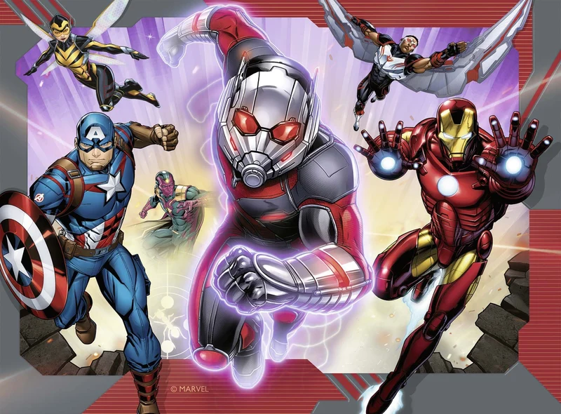 Ravensburger - Puzzle Avengers A, Collezione 4 in a Box, Idea Regalo per Bambini 3+ Anni, Gioco Educativo e Stimolante, 4 Puzzle 12-16-20-24 Pezzi