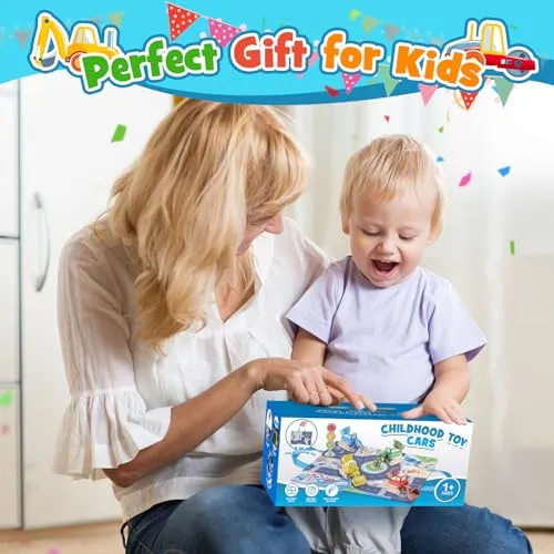 Geebiiny Giochi Bambini 1 2 3 Anni, Set di Macchinine per Bambini Regalo Bambino 1 Anno Gioco Bambino 1 2 3 Anni Giocattoli Bambino Giochi Bimbo 1 2 3 Anni Maschio Giochi per Bambini 1 Anno