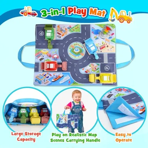 Geebiiny Giochi Bambini 1 2 3 Anni, Set di Macchinine per Bambini Regalo Bambino 1 Anno Gioco Bambino 1 2 3 Anni Giocattoli Bambino Giochi Bimbo 1 2 3 Anni Maschio Giochi per Bambini 1 Anno
