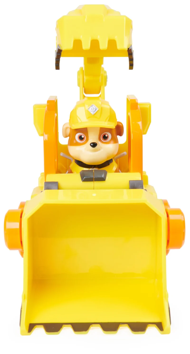 Rubble & Crew, Veicolo da lavoro di Rubble, Bulldozer giocattolo con parti mobili e personaggio da collezione, giocattoli per bambini dai 3 anni in su