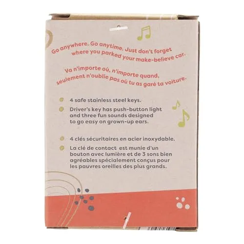 B. LucKeys - 4 Chiavi Auto Giocattolo strutturate per Neonati e Bambini - Blu - Torcia elettrica e 3 Suoni Auto - Non tossico - Giocattoli interattivi per dentizione - 10 Mesi +