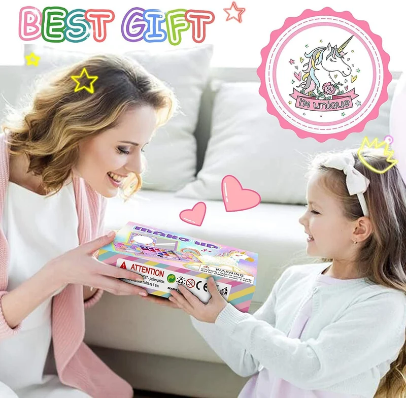 Tomons Trucchi bambina, lavabile, veri, completi, trucchi per bambina con strass autoadesivi, giochi per bambina 3 4 5 6 7 8 9-12 anni, viola