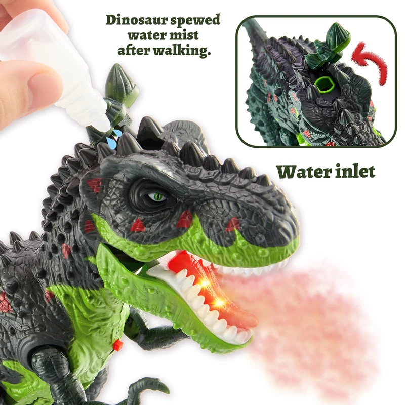 HYAKIDS T Rex Dinosauro Giocattolo con Acqua Spray, Giochi Dinosauri per Bambini 3 4 5 6 Anni, Tyrannosaurus Rex, Cammina, Luci e Suoni, Dinosauro Gigante Regalo per Ragazzi Ragazze