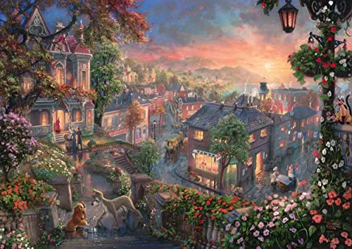 Schmidt Thomas Kinkade: Disney - Lady and the Tramp Jigsaw Puzzle (1000-Piece)