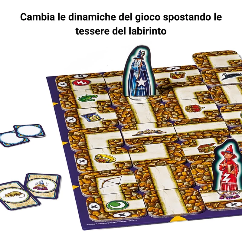 Ravensburger - Labirinto Glow in The Dark, Gioco da Tavolo per Tutta la Famiglia, 2-4 Giocatori, Idea Regalo per Bambini 7+ Anni, Edizione in Italiano