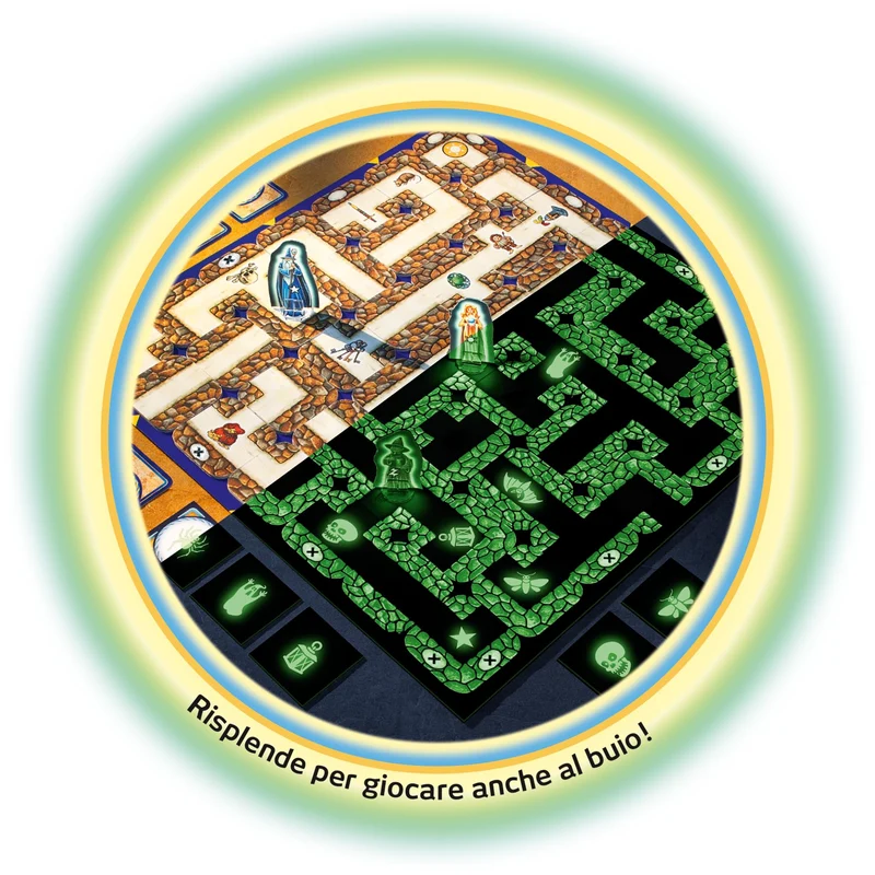Ravensburger - Labirinto Glow in The Dark, Gioco da Tavolo per Tutta la Famiglia, 2-4 Giocatori, Idea Regalo per Bambini 7+ Anni, Edizione in Italiano