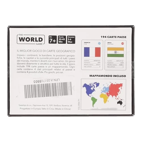 The World Game - Gioco di Carte Geografia - Gioco da Tavolo Educativo per Bambini, Famiglie e Adulti - Un Gioco di Società per Ragazzi e Ragazze sul Mundo - In Italiano