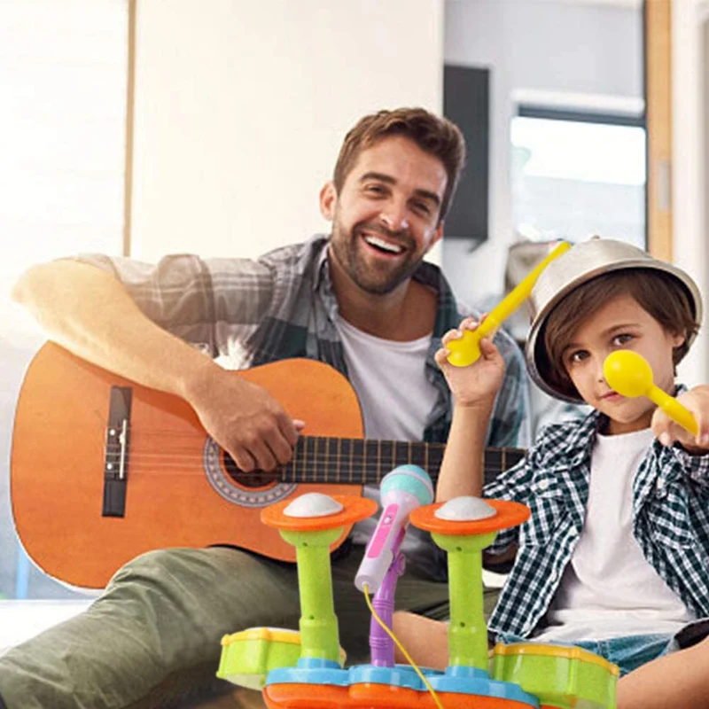 Tamburo Giochi Bambini 1 Anno - Strumenti Musicali Giocattoli Bambino 1 2 Anno Batteria Bambini Elettronico con Filastrocche Neonati Idea Natale Regalo Gioco Bambino Bimba 1 2 Anno Anni