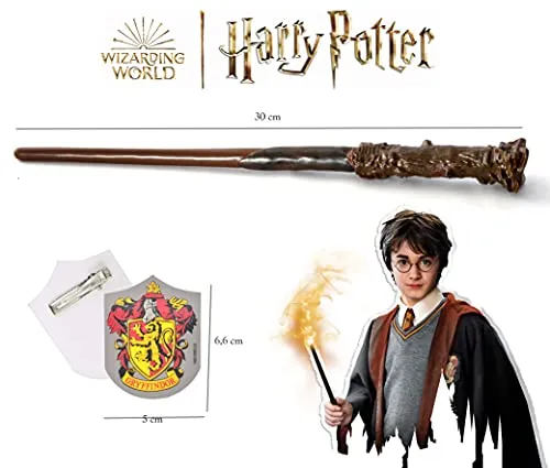 Ciao- Bacchetta Harry Potter (30cm) con Stemma Gryffindor in Scatola Clip, Colore Marrone, 20192