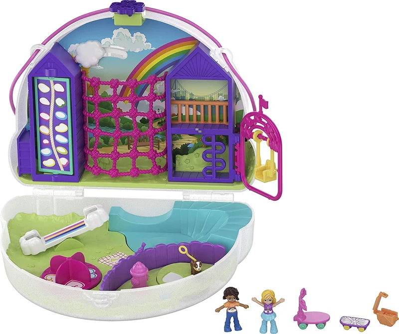 Polly Pocket, Cofanetto Borsetta dei Segreti Arcobaleno, Giocattolo per Bambini 4+Anni, GKJ65