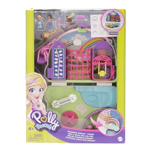 Polly Pocket, Cofanetto Borsetta dei Segreti Arcobaleno, Giocattolo per Bambini 4+Anni, GKJ65