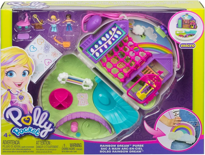 Polly Pocket, Cofanetto Borsetta dei Segreti Arcobaleno, Giocattolo per Bambini 4+Anni, GKJ65