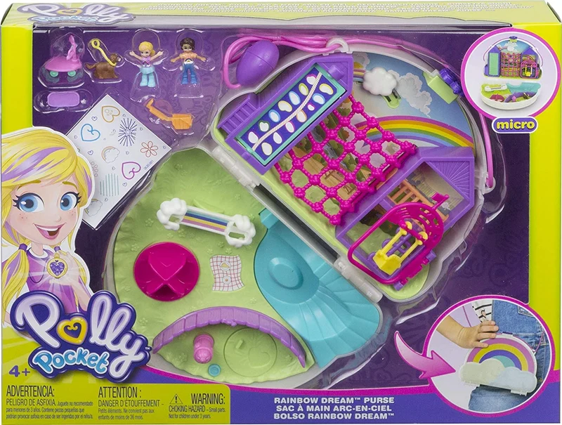 Polly Pocket, Cofanetto Borsetta dei Segreti Arcobaleno, Giocattolo per Bambini 4+Anni, GKJ65