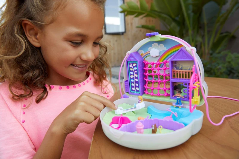 Polly Pocket, Cofanetto Borsetta dei Segreti Arcobaleno, Giocattolo per Bambini 4+Anni, GKJ65