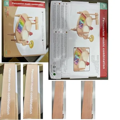 LZDMY Strumenti Musicali Bambini Tamburo Bambino 1 2 3 4 5 Anni Batteria Bambini, 10 in 1 Xilofono Giocattolo Musicale Legno, Giochi Montessori Bambini, Regalo Bambina per Compleanno,Natale,Pasqua
