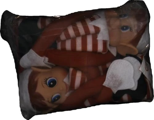 GLOW - Set di 2 elfi natalizi giocosi con corpo morbido, viso in vinile, impugnatura in velcro, elfi che si comportano male per Natale, famiglia, elfi, elfie, elfi, giocattolo per ragazzi e ragazze